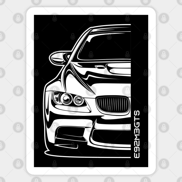 E92 M3 GTS (White Print) Sticker by idrdesign